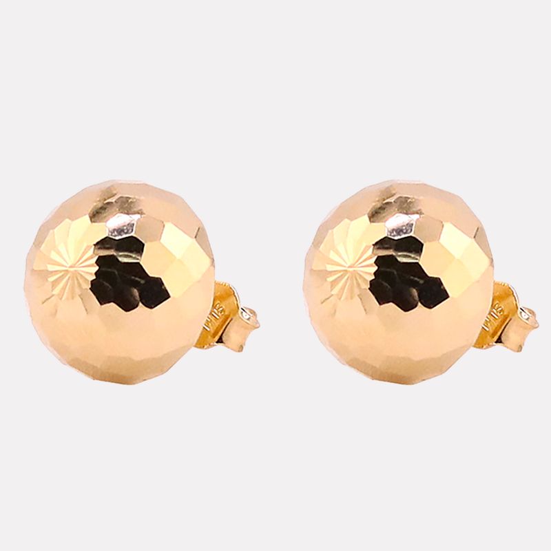 Aretes Hongo Facetado 14k 1.9g